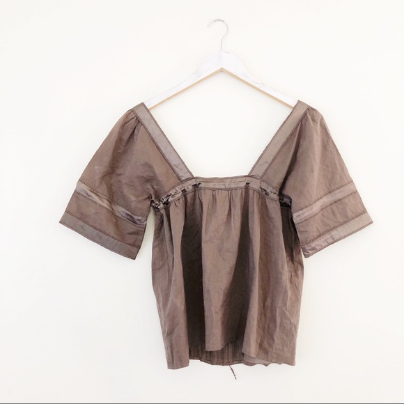 IRO Square Neckline Cotton Blouse Casual Top - Picture 7 of 8